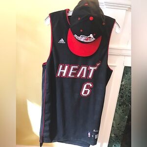 NBA Adidas LeBron James #6 Miami Heat Player Jersey & 47 Brand Snap- Back Cap